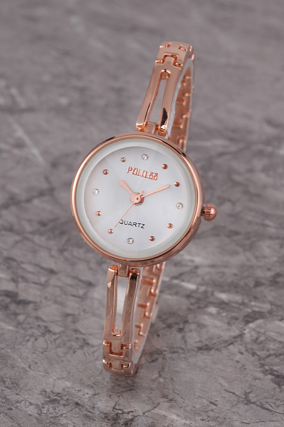 PLKM008R02 KADIN SAAT TAŞ DETAYLI KADRAN ŞIK METAL KORDON