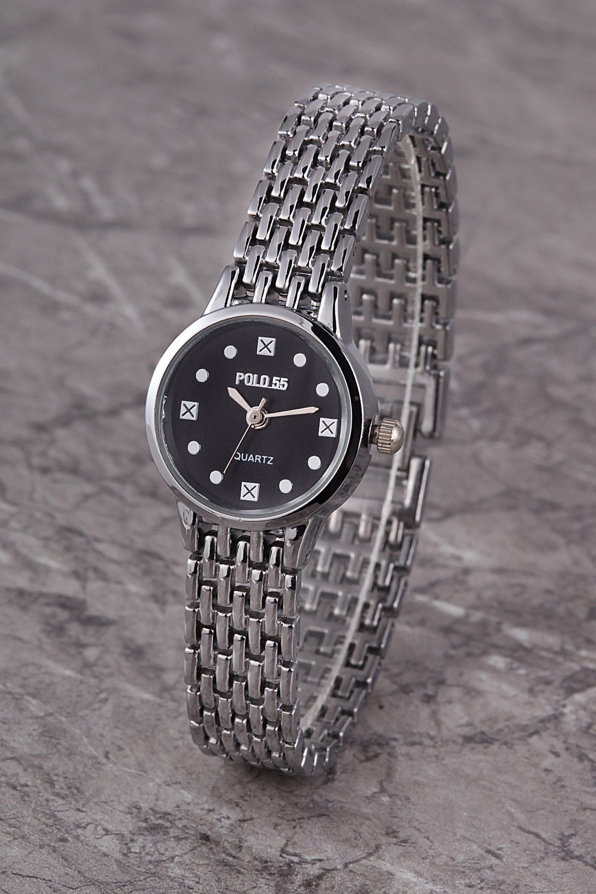 PLKM012R03 KADIN SAAT TAŞ DETAYLI KADRAN ŞIK METAL KORDON