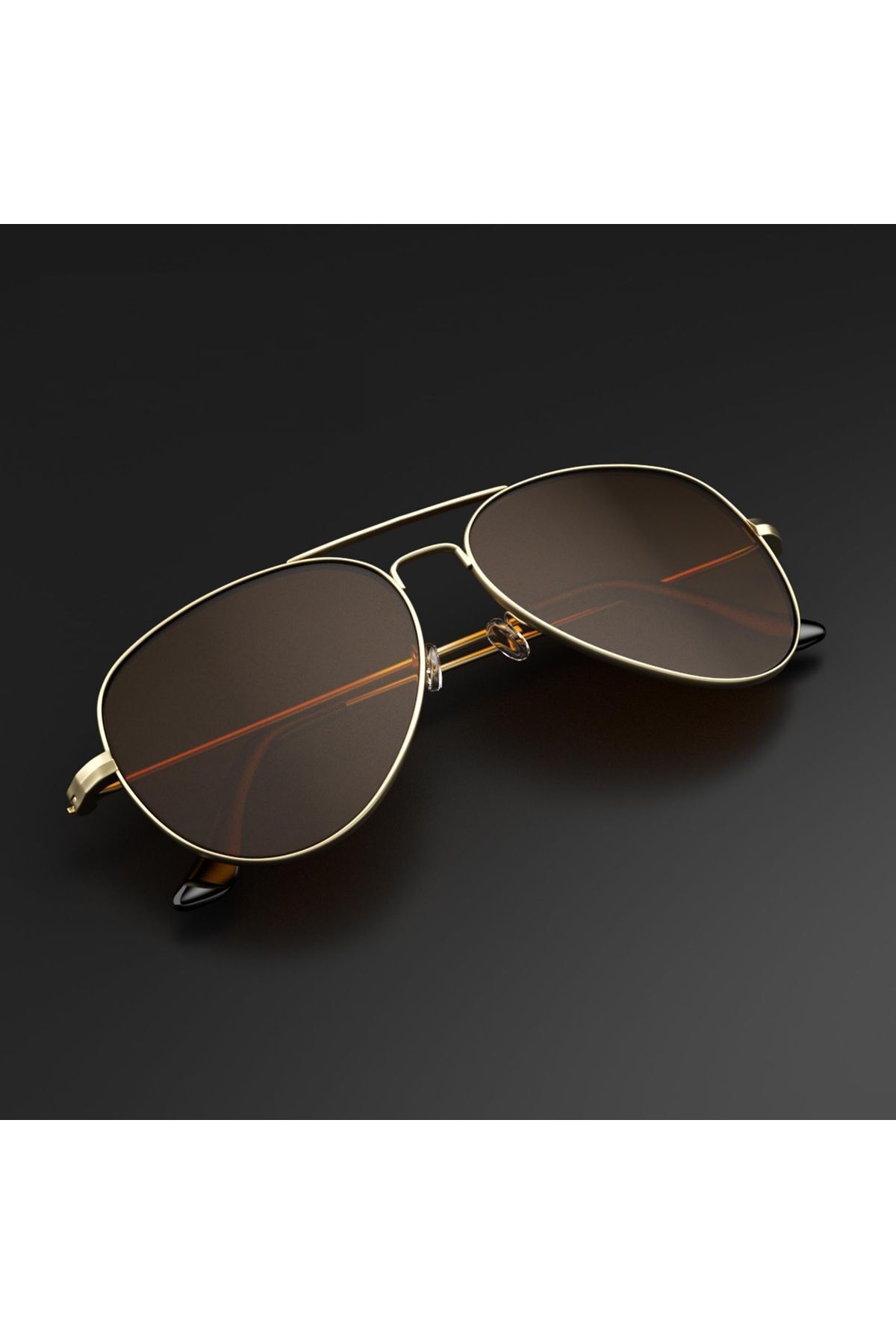 Polarize Aviator Damla Gold-Kahverengi Erkek Güneş Gözlüğü
