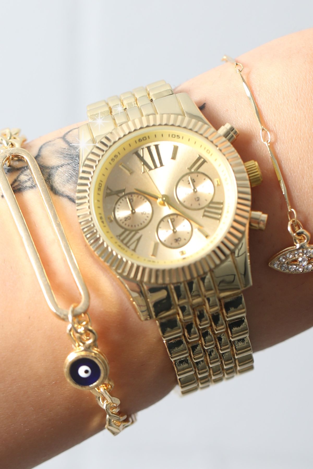 Polo55 Dekoratif Göstergeli Metal Kordon Kadın Kol Saati