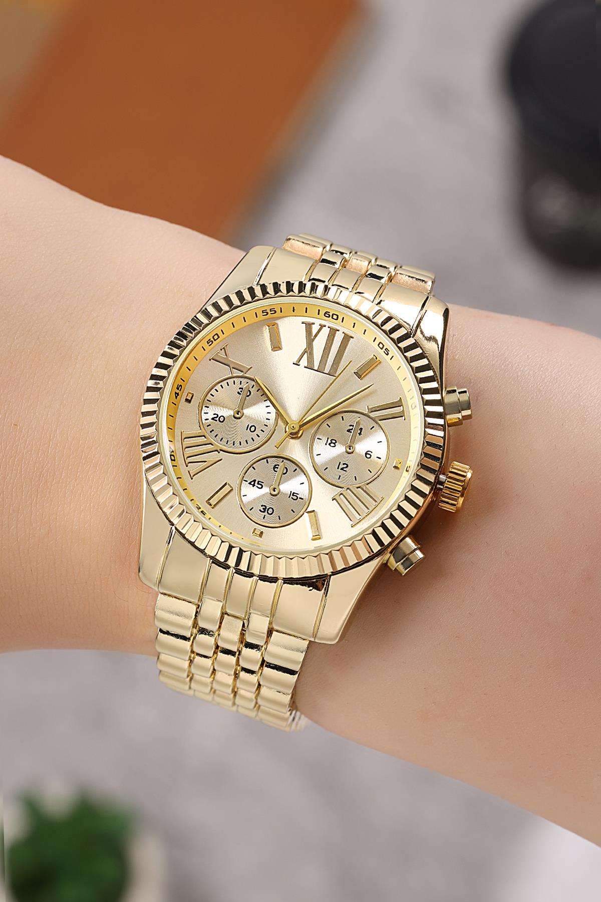 POLO55 Dekoratif Göstergeli Metal Kordon Kadın Kol Saati