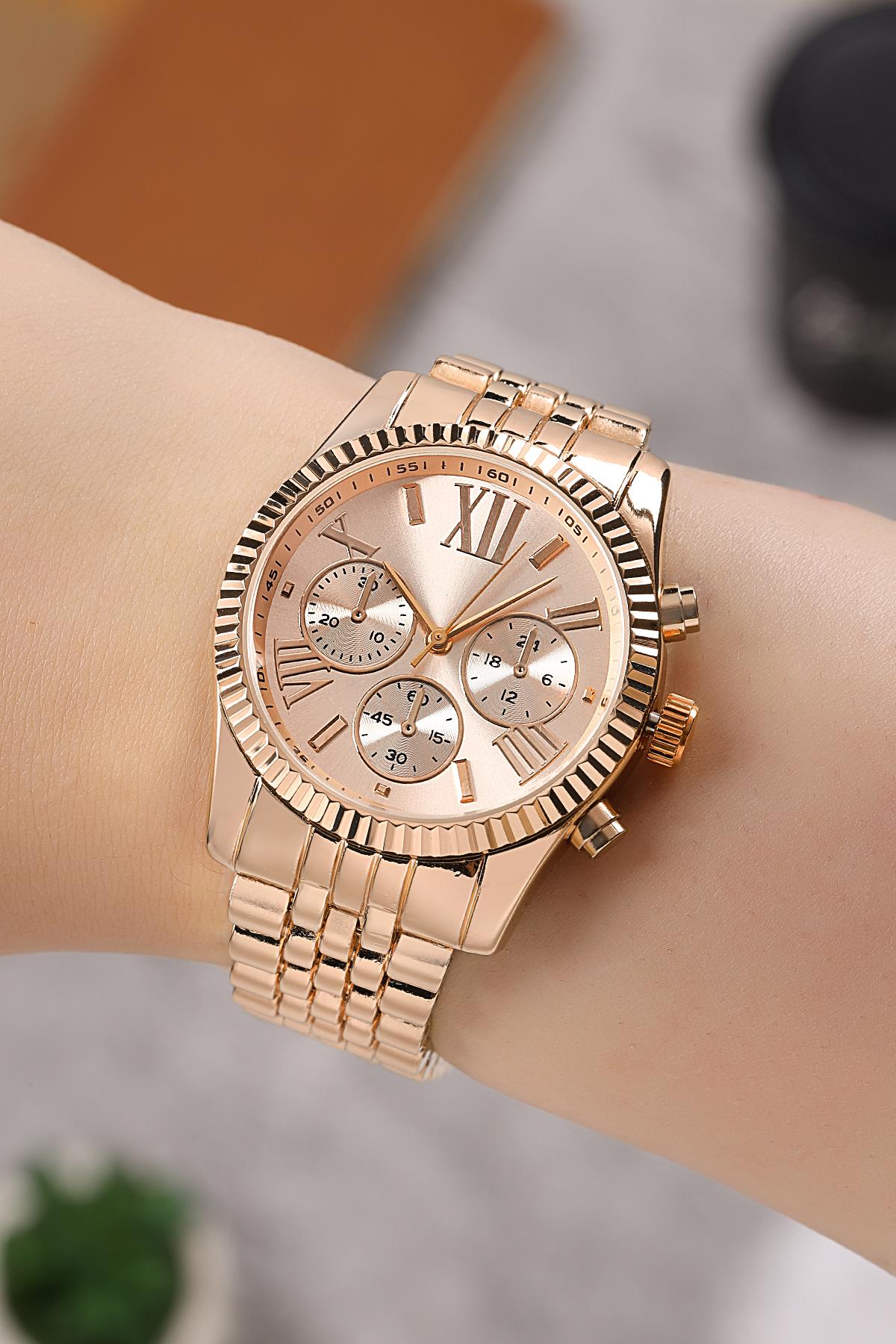 POLO55  Dekoratif Göstergeli Metal Kordon Kadın Kol Saati