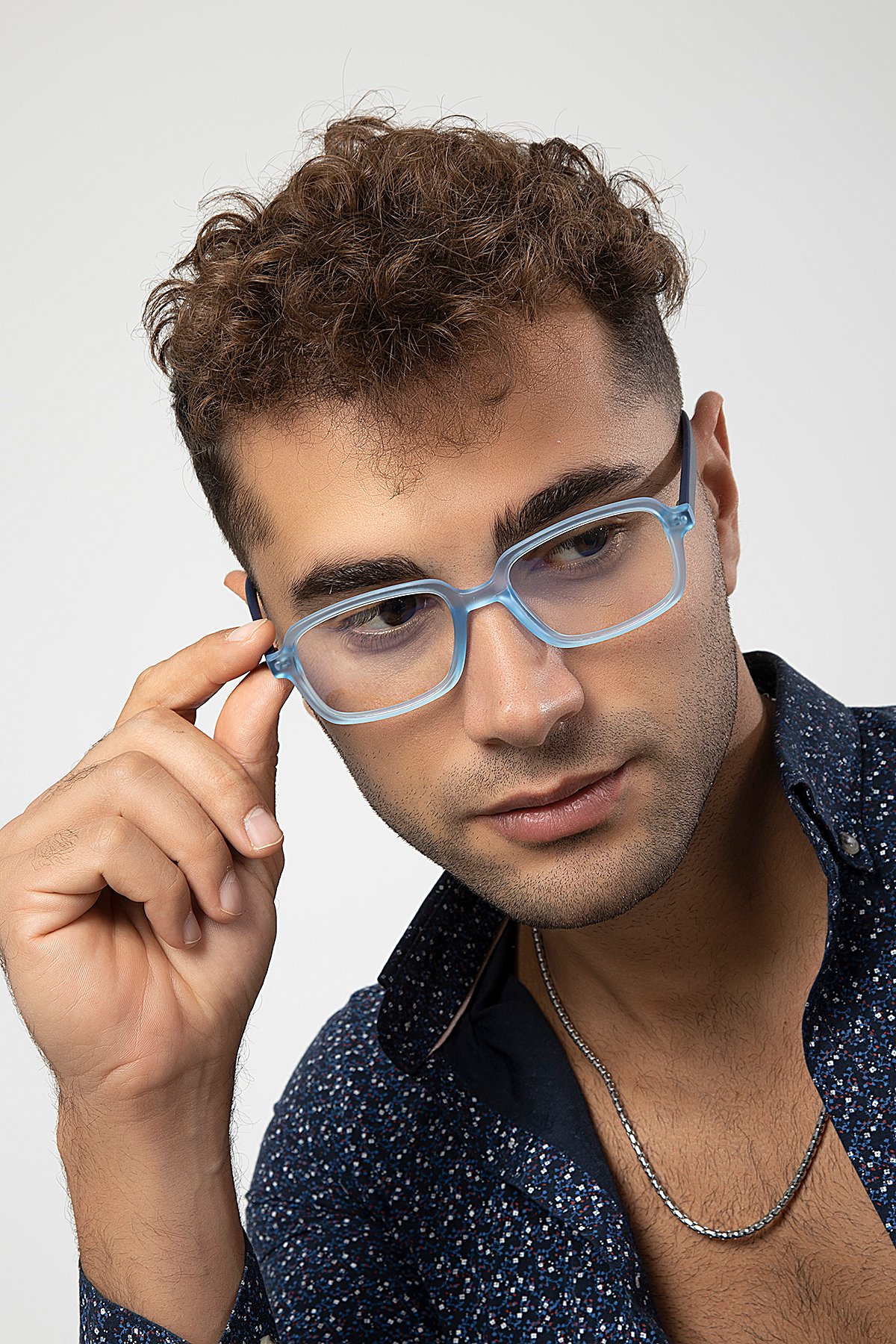 POLO55 Dikdörtgen Model Erkek B-Block Mavi Işık Korumalı Gözlük