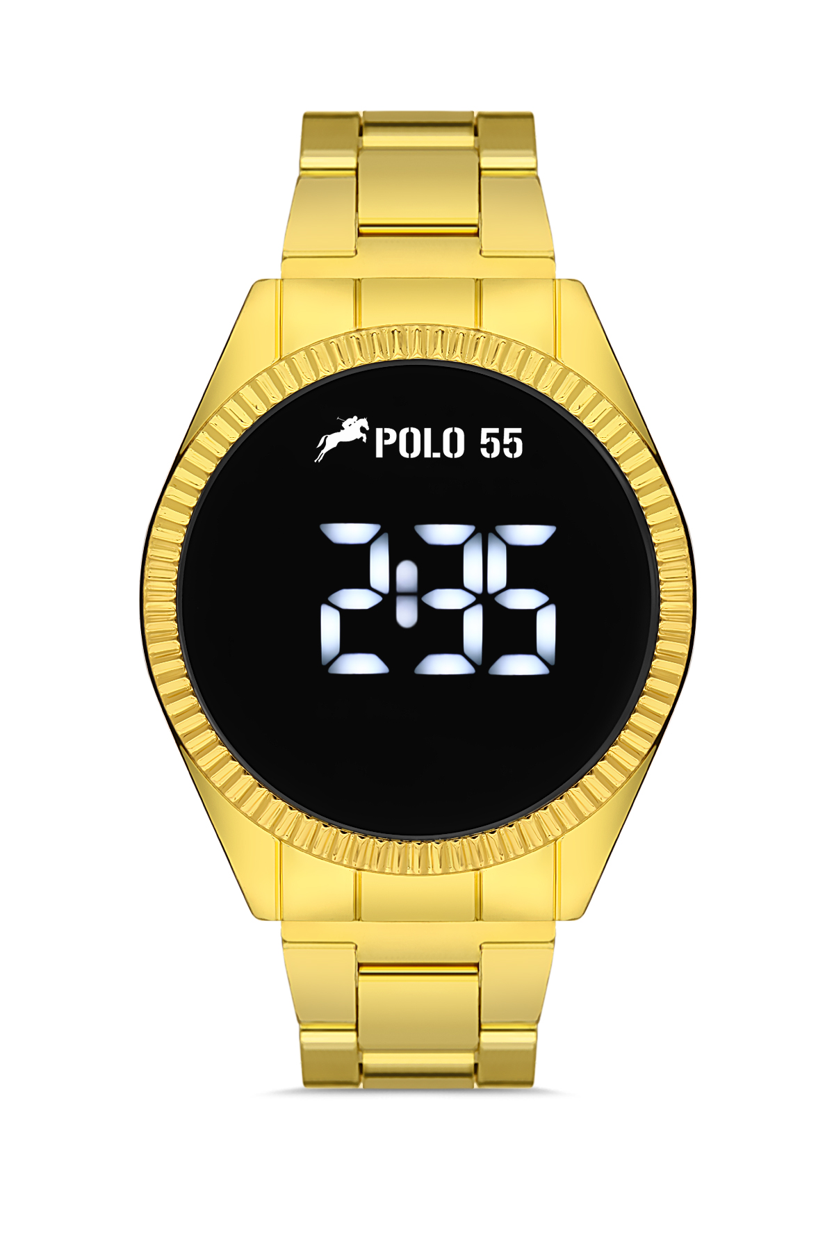 POLO55 Gold Dokunmatik Dijital Metal Kordon Kadın Kol Saati