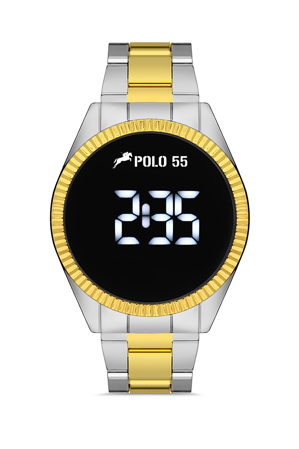 POLO55 Gold-Gümüş Dokunmatik Dijital Metal Kordon Erkek Kol Saati