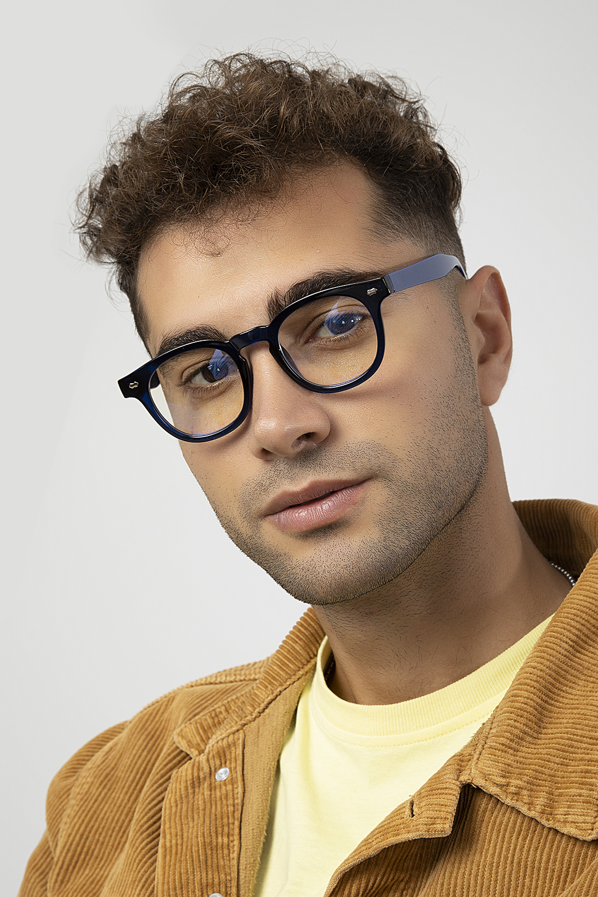 POLO55 Kare Anahtar Model Erkek B-Block Mavi Işık Korumalı Gözlük