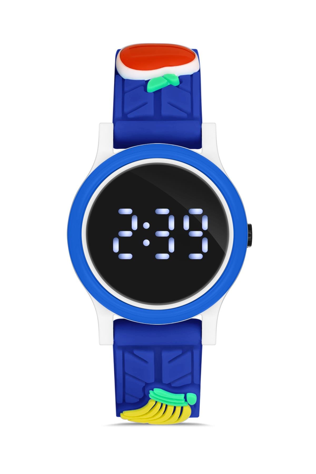 Polo55 Lacivert Renkli Figürlü Kordon Dijital Çocuk Kol Saati