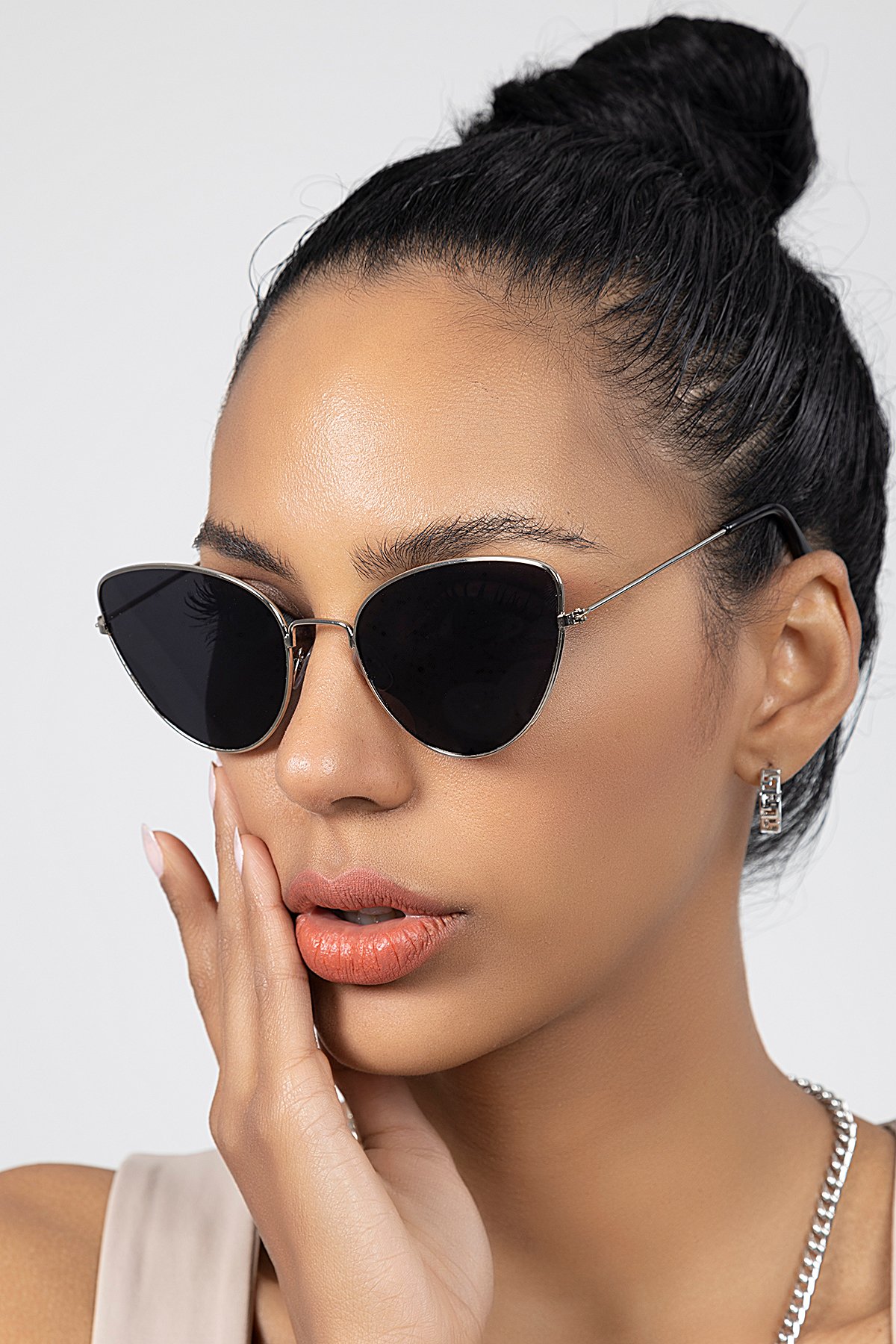 Polo55 Metal Çerçeve Cateye Kadın Güneş Gözlüğü