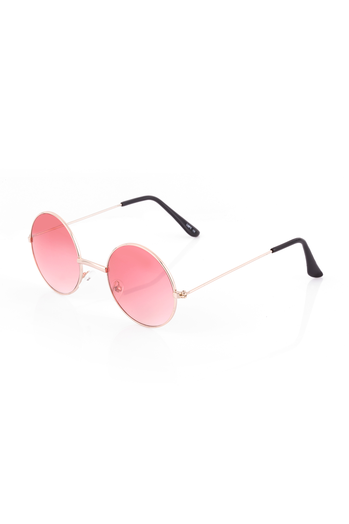 POLO55 Pembe Metal Çerçeveli Yuvarlak Kadın Güneş Gözlüğü