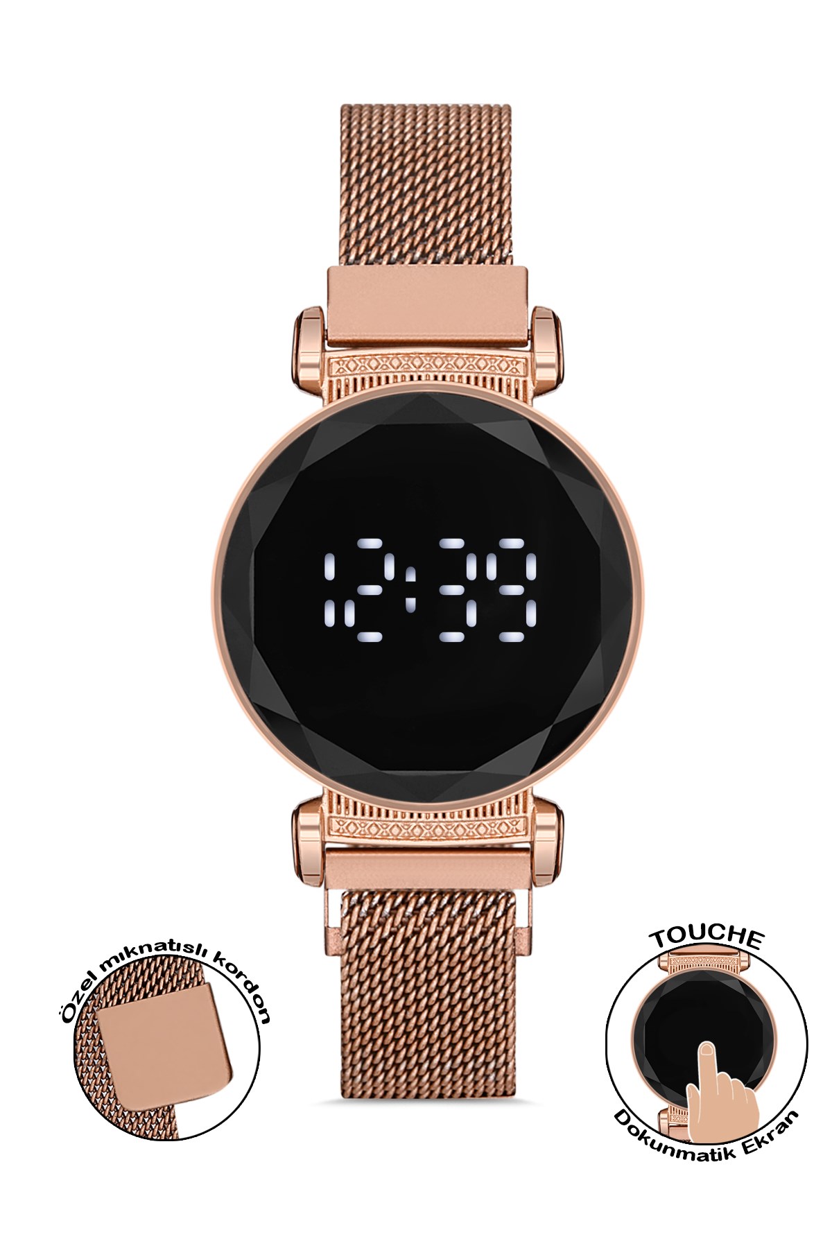 Polo55 Plkdd003r01 Rose Gold Renkli Dokunmatik Kadın Kol Saati PLKDD003