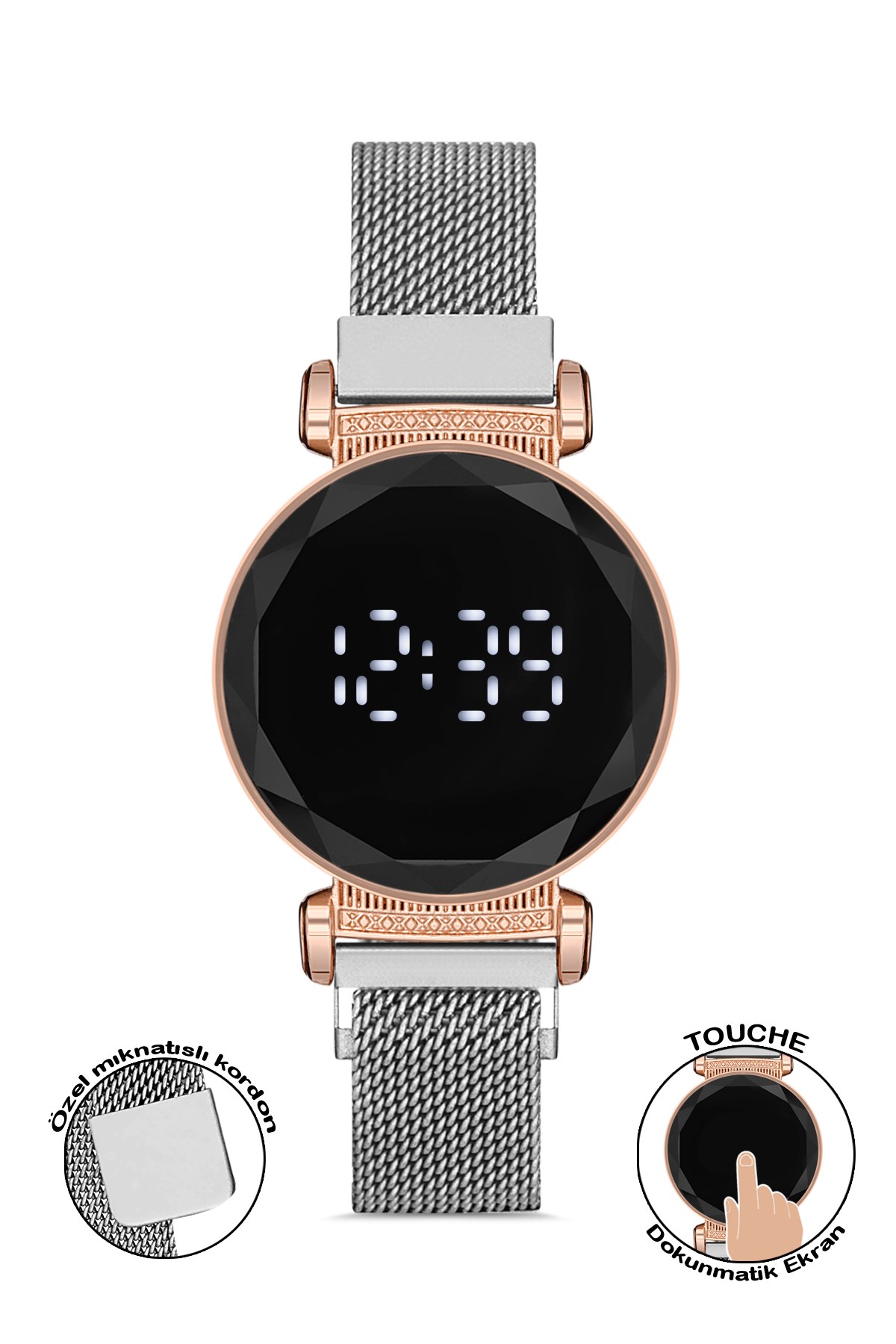 Polo55 Plkdd003r03 Gümüş Renkli Dokunmatik Kadın Kol Saati PLKDD003