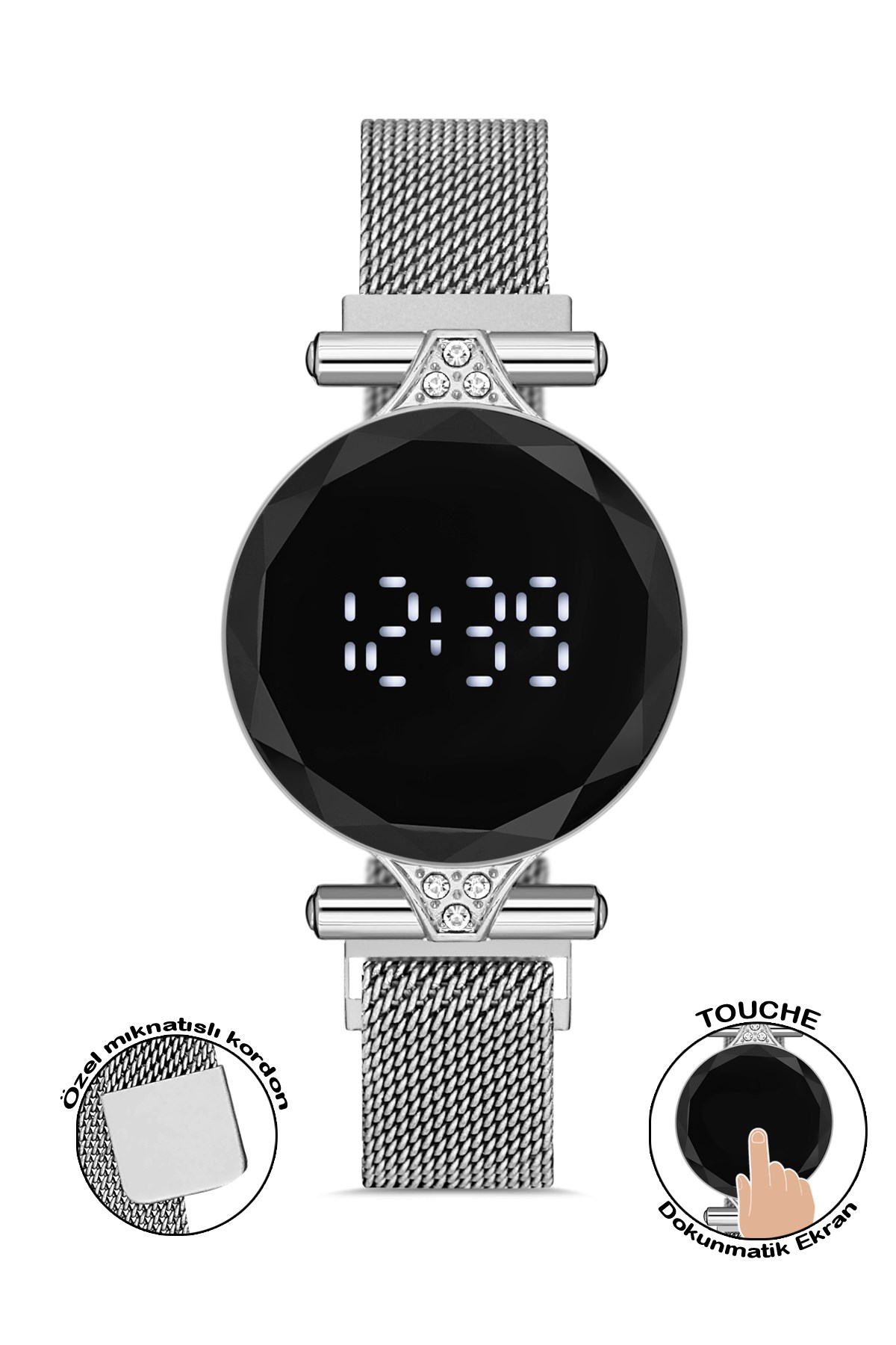 Polo55 Plkdd004r03 Gümüş Renkli Dokunmatik Kadın Kol Saati PLKDD004