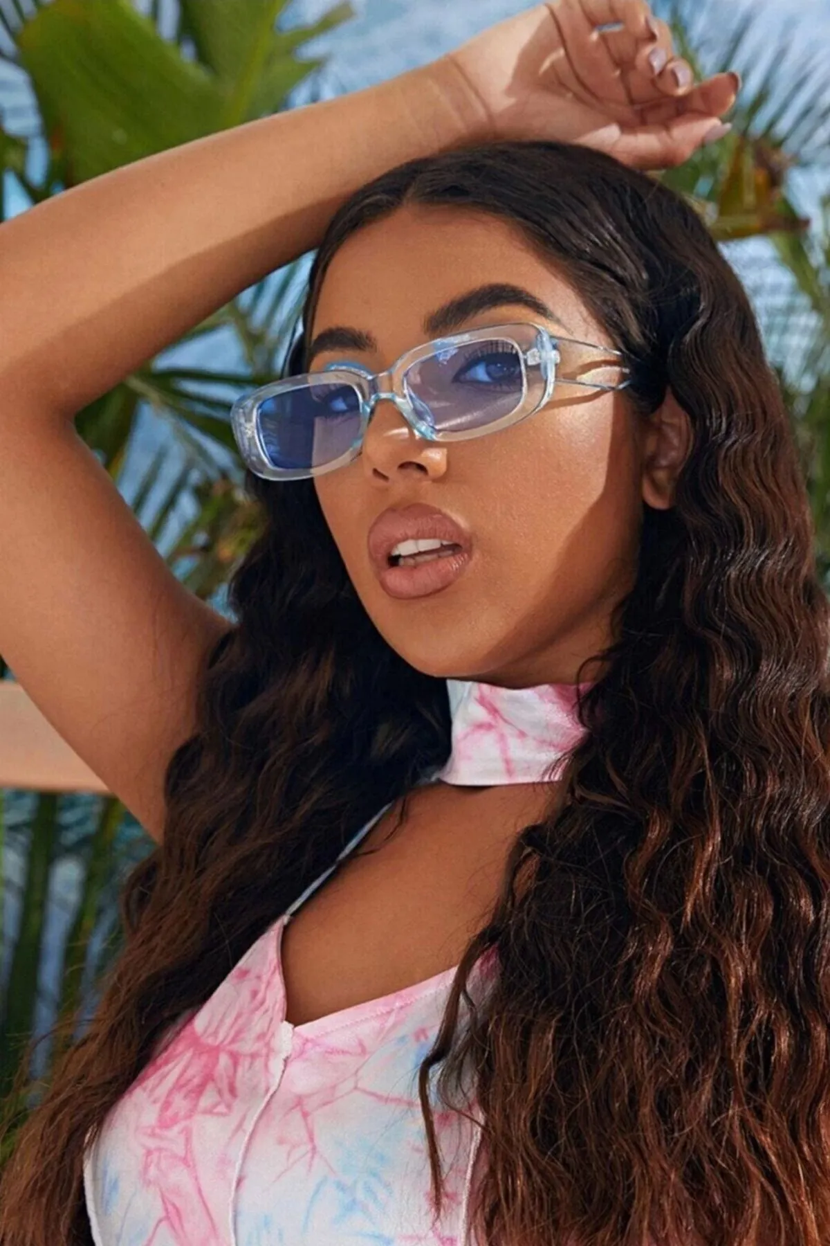 POLO55 Unisex Güneş Gözlüğü Mavi Camlı Güneş Gözlüğü