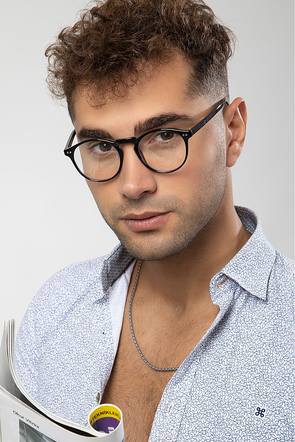 POLO55 Yuvarlak Anahtar Model Erkek B-Block Mavi Işık Korumalı Gözlük