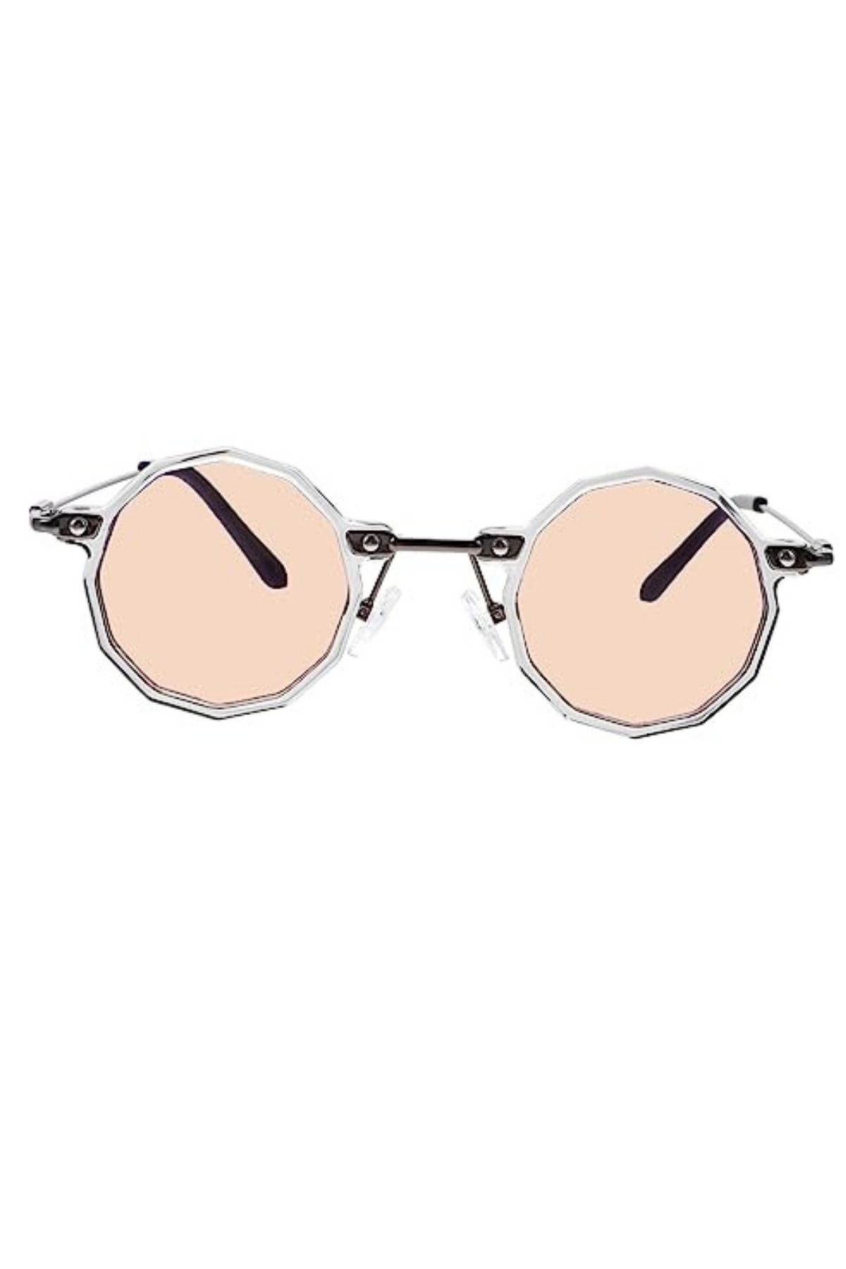 Punk-Retro Poligon Yuvarlak Geometrik Unisex Güneş Gözlüğü