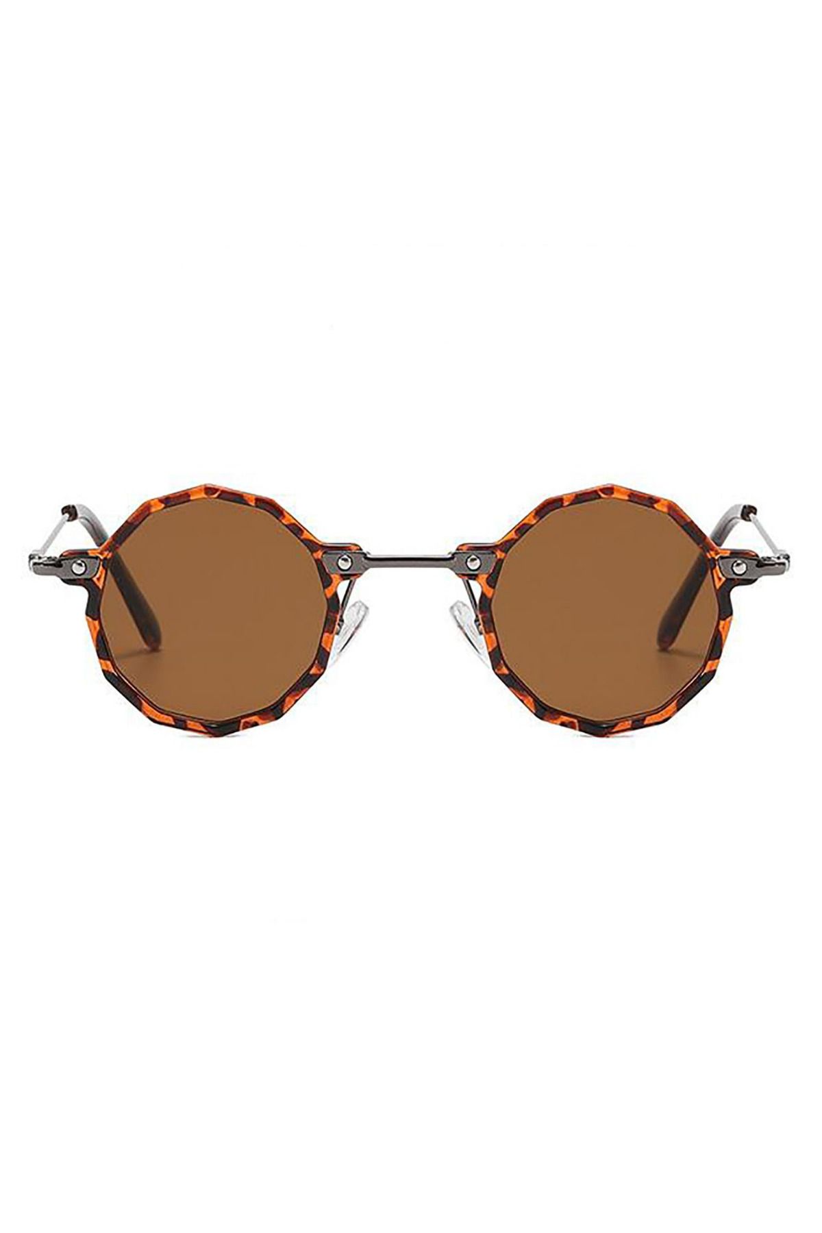 Punk-Retro Poligon Yuvarlak Geometrik Unisex Güneş Gözlüğü