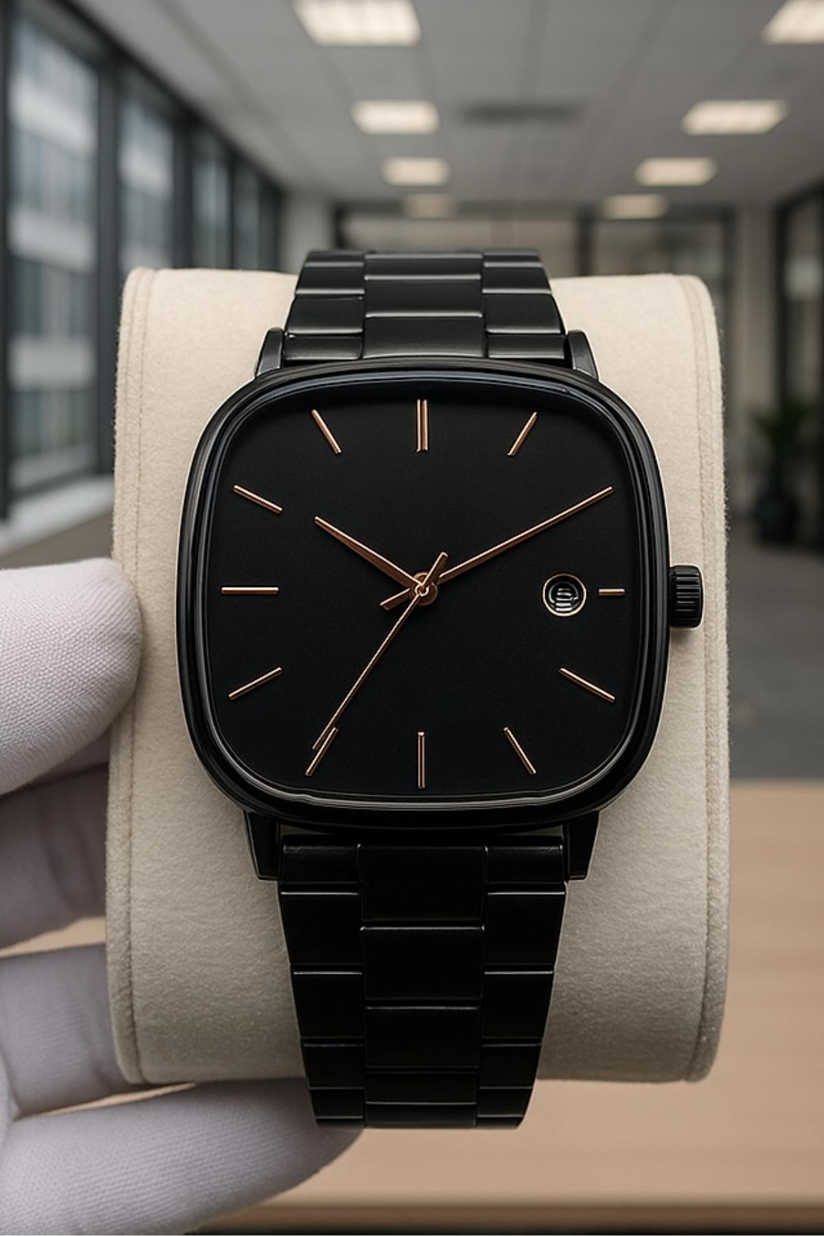 Rose Siyah Takvimli Erkek Kol Saati