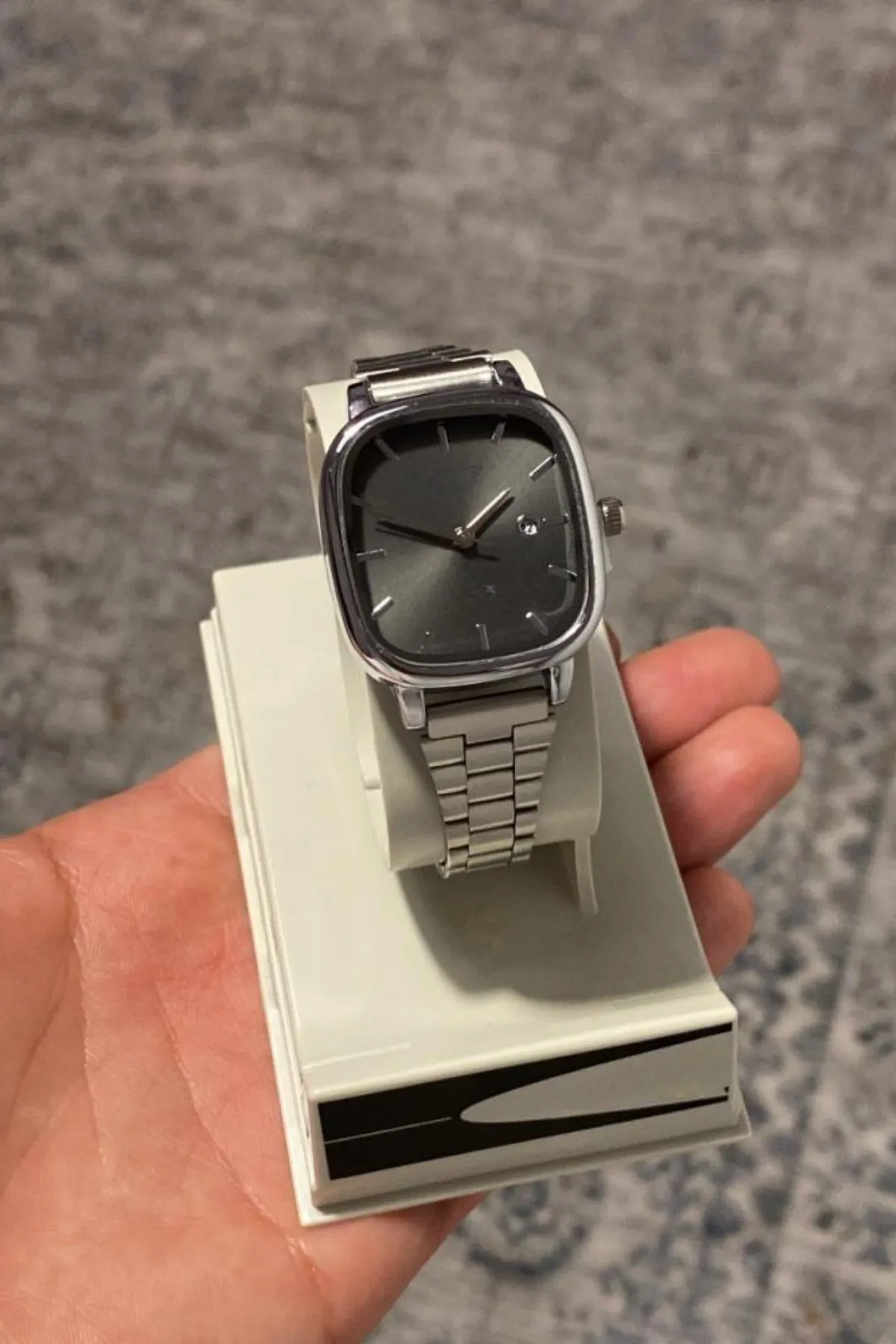 Siyah Gümüş Takvimli Erkek Kol Saati