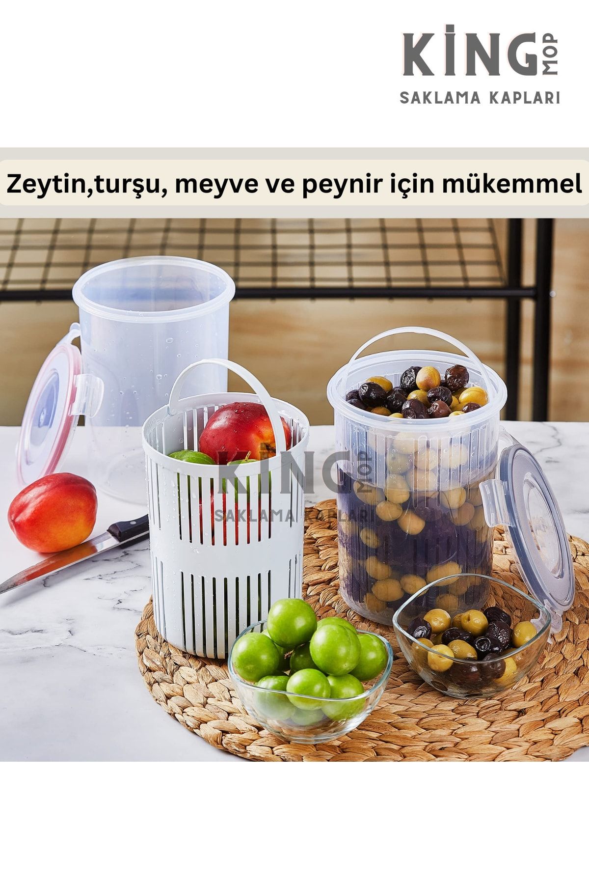 Süzgeçli Derin Saklama Kabı (zeytinlik, Turşuluk) 1.5lt