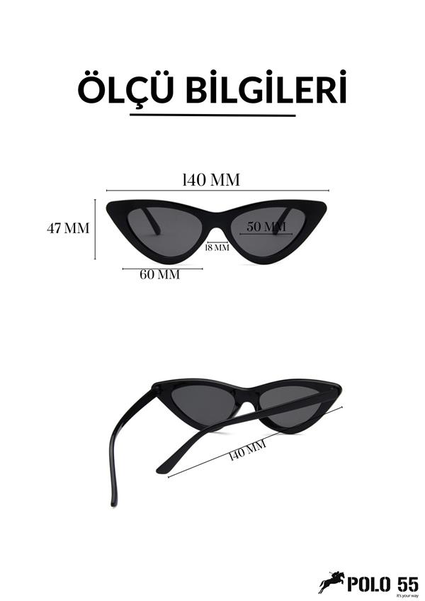 POLO55 Retro Üçgen Model Bayan Güneş Gözlüğü