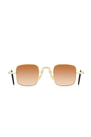 Polo55 Gold Metal Çerçeve Kare Retro Tasarım Kadın Güneş Gözlüğü