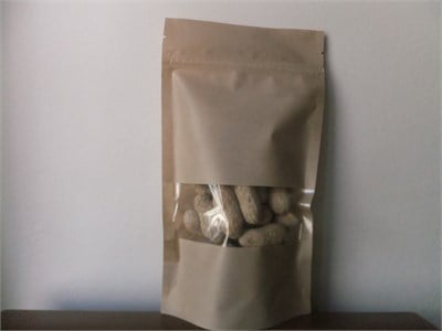 Kraft Malzemeli Pencereli Zipli Doypack poşet-100 gr.