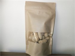 Kraft Malzemeli Pencereli Zipli Doypack poşet-500 gr.