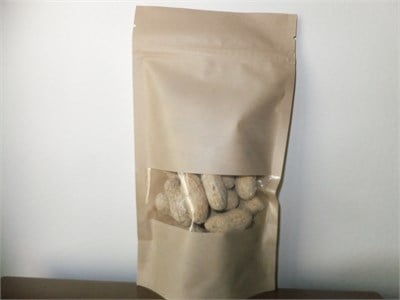 Kraft Malzemeli Pencereli Zipli Doypack poşet-500 gr.