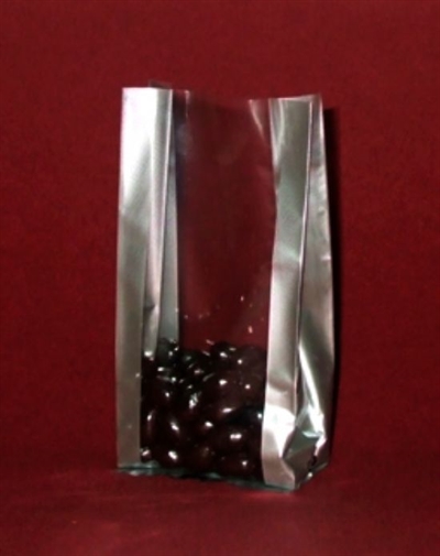 A-Küçük boy gümüş yaldız baskılı körüklü şeffaf poşet -500 adet