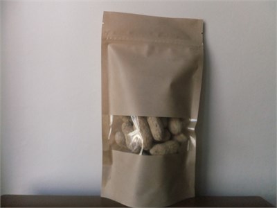 Kraft Malzemeli Pencereli Zipli Doypack poşet-100 gr.