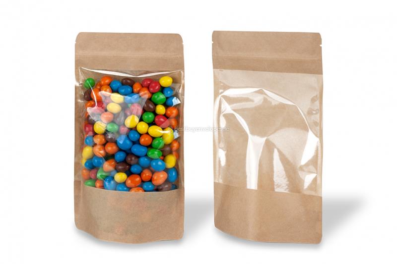 Kraft Geniş Pencereli Doypak Poşet 250 gr.-500 Adet