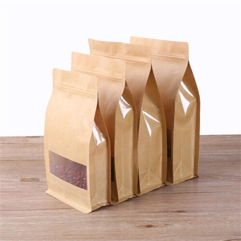 Pencereli Kraft Flat Bottom doypak poşet 500 gr.-500 Adet