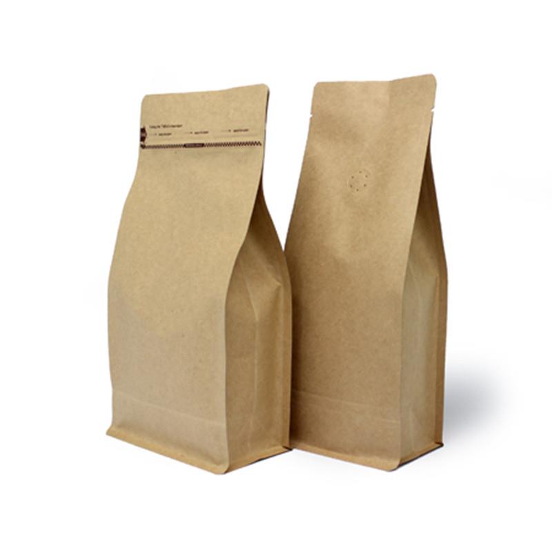 Pocket Kilitli Kraft Metalize Flat Bottom Kahve Poşeti1250 gr.-500 Adet