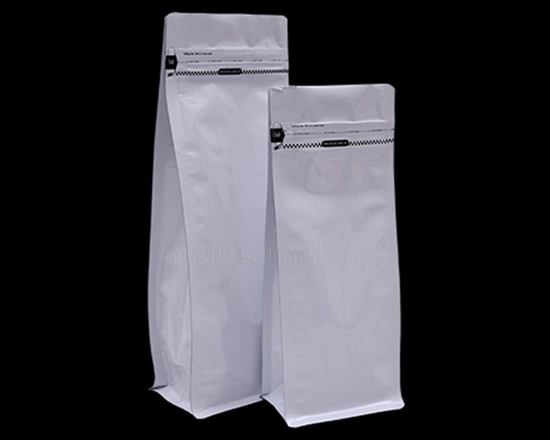 Pocket Kilitli Parlak Beyaz Renkli Flat Bottom Doypak Poşet 750 gr.-750 Adet 