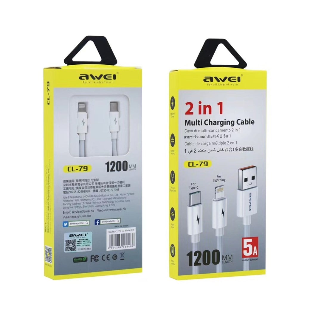 AWEI CL-79  2in1 (Lightning + Type C)  5A.