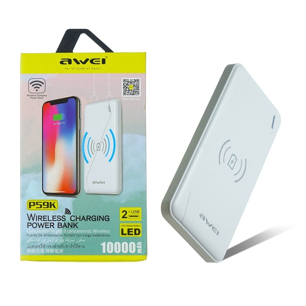 AWEI P59K 10000MAH WIRELESSCHARGER+POWERBANK BYZ