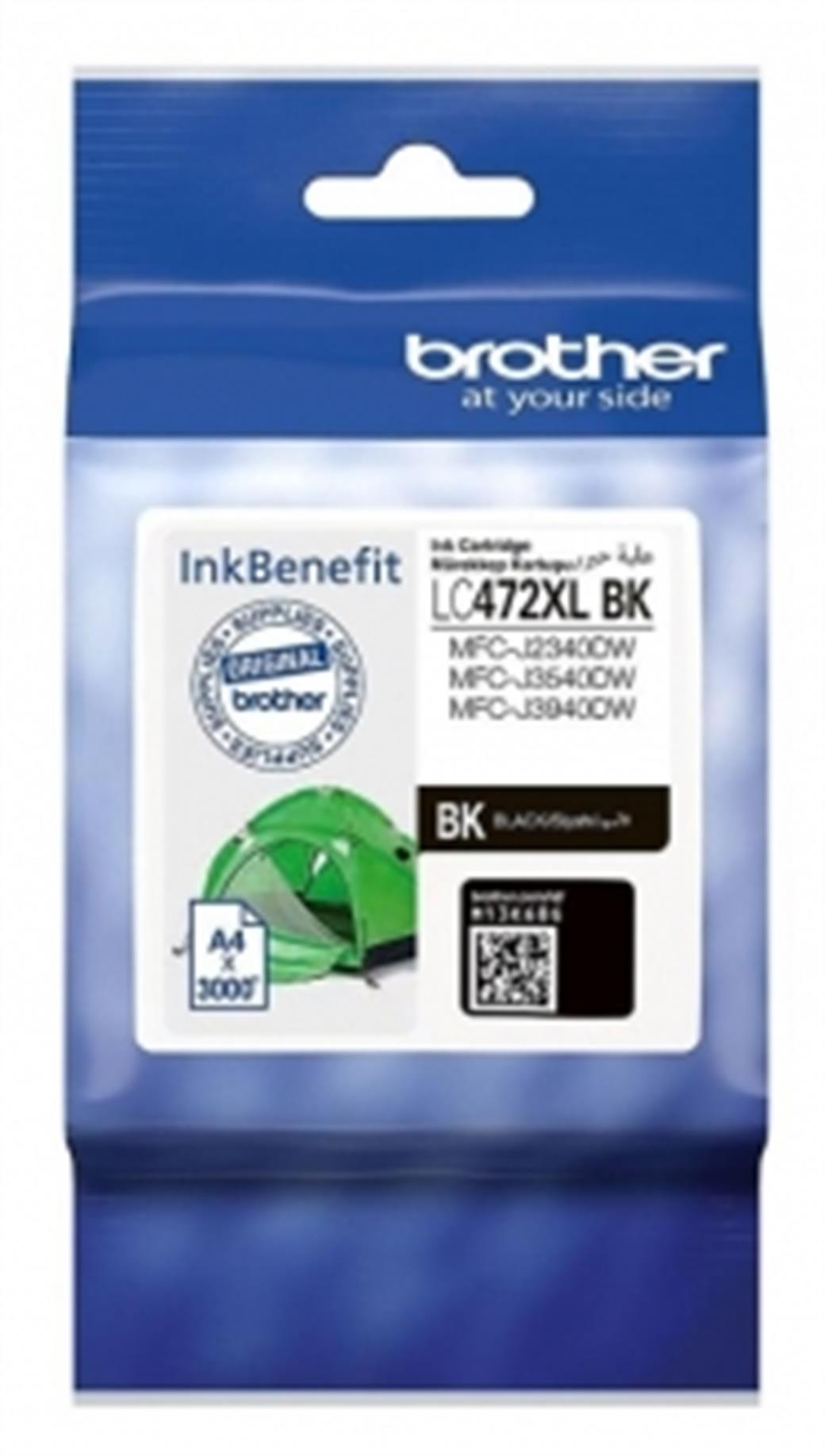 BROTHER SİYAH MÜREKKEP KARTUŞU LC472XL