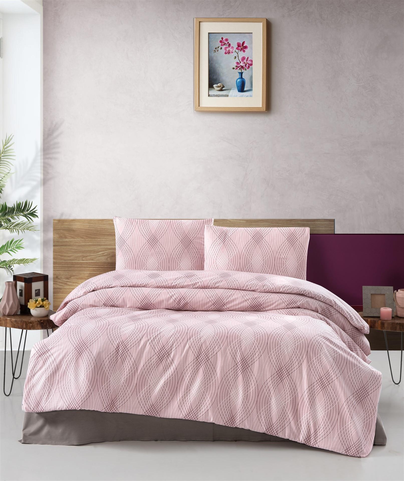 FİRUZE ÇARŞAFI LASTİKLİ RANFORCE ÇİFT KİŞİLİK NEVRESİM TAKIMI (INFINITY)