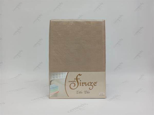 FİRUZE ÇİFT KİŞİLİK HASIR DOKUMA PİKE (KAHVE)