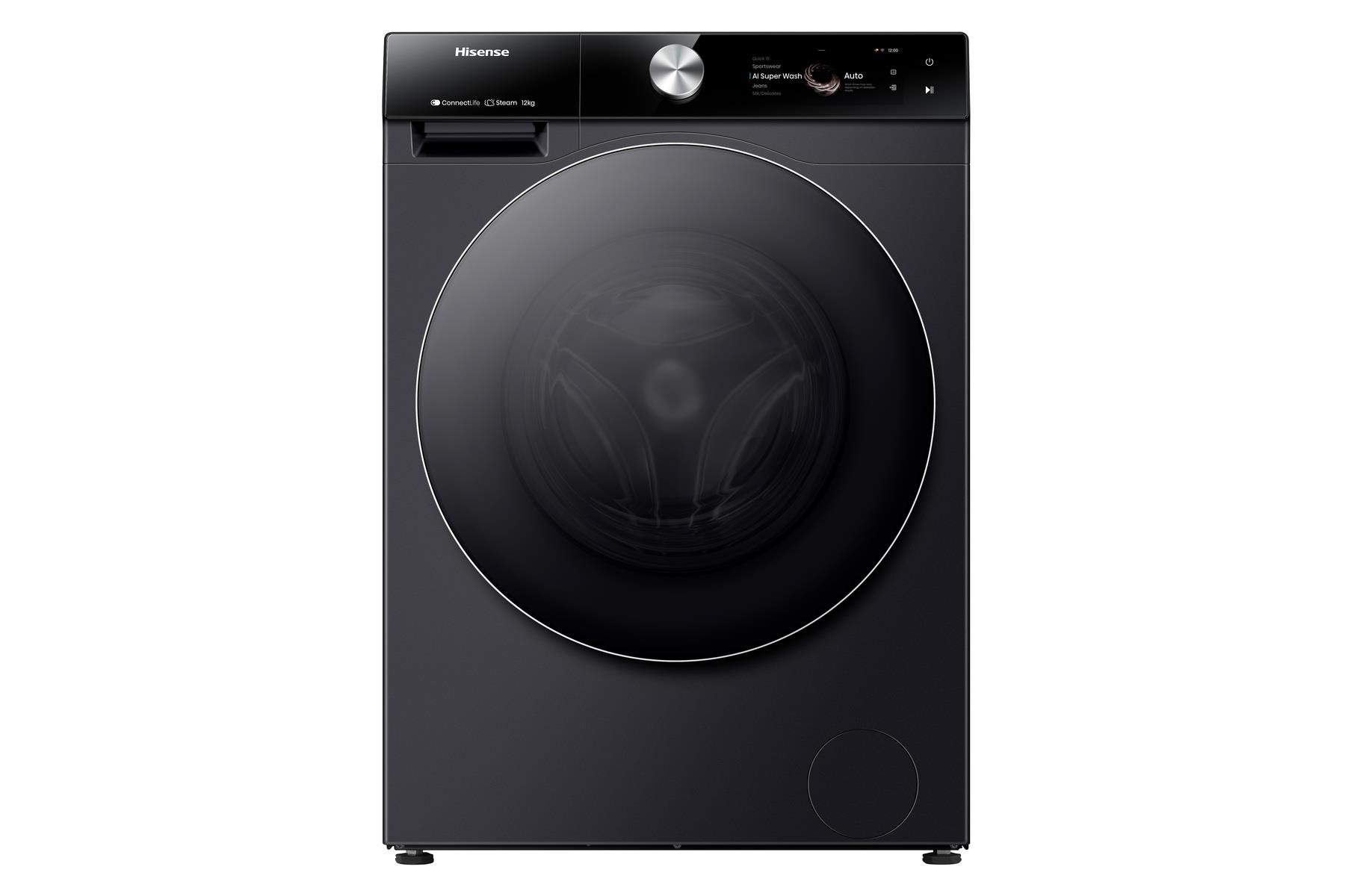 HISENSE WF7S1247BB 1400 DEVİR 12 KG WIFI A SINIFI INV ÇAMAŞIR MAKİNESİ SİYAH
