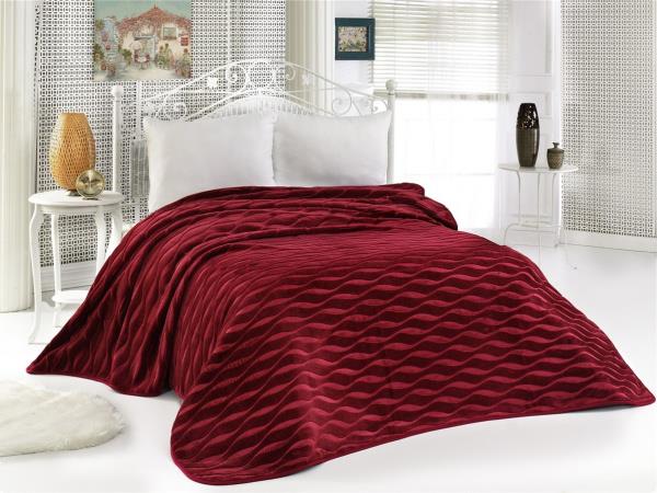 MİNK SENSE ÇİFT KİŞİLİK JAKARLI PELUŞ BATTANİYE BORDO