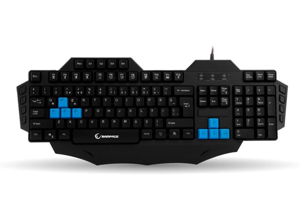 Rampage KB-R01 Siyah USB Makrolu Gaming Q Multimedia Klavye