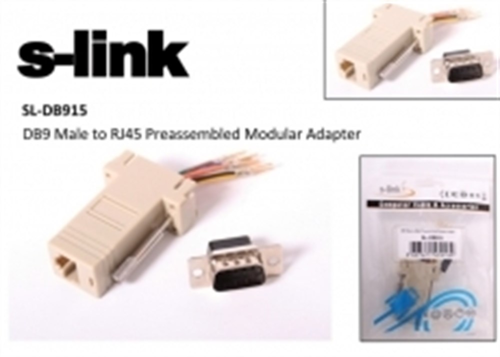 S-link SL-DB915 DB9-MALE TO RJ45 Modular Adaptör