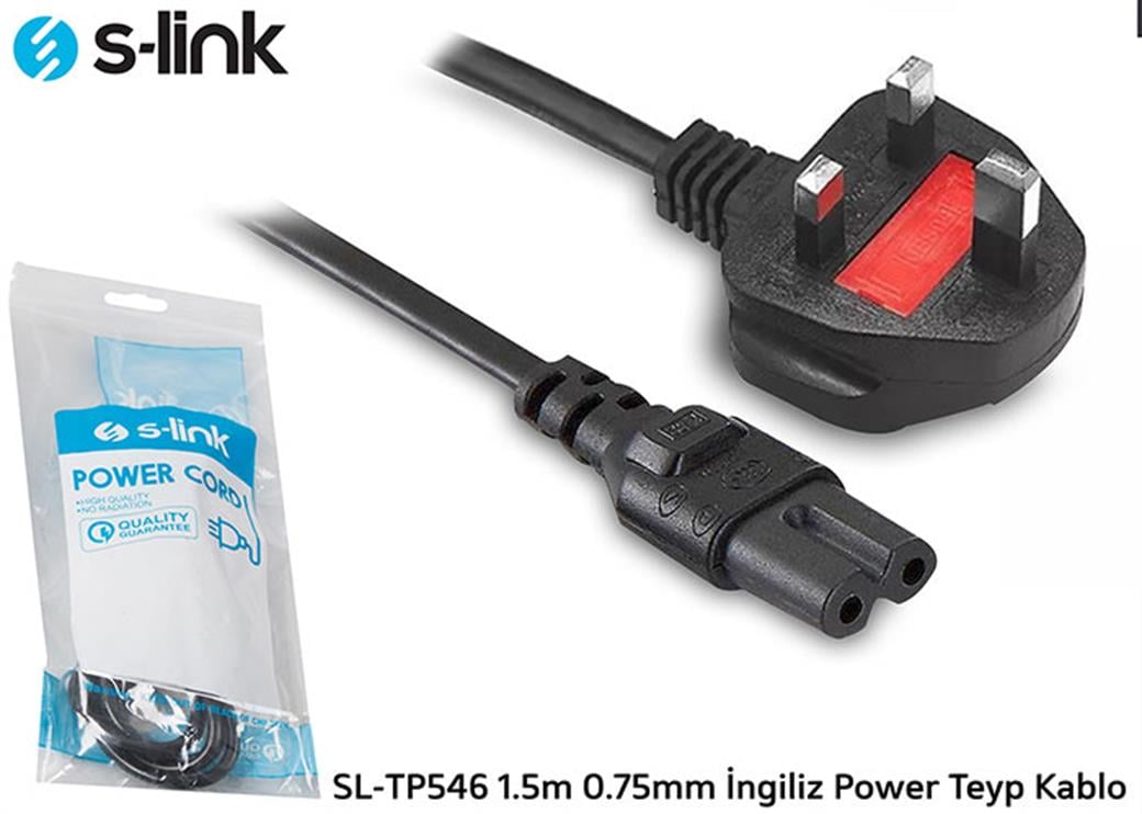 S-link SL-TP546 1.5m 0.75mm İngiliz Power Teyp Kablo
