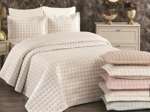 ZEN HOME NAKIŞLI YATAK ÖRTÜSÜ ÇİFT KİŞİLİK STAR (KREM)