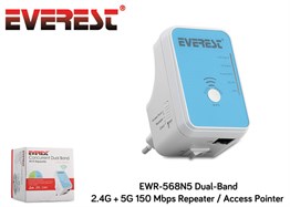 Everest EWR-568N5 2.4G + 5G 150 Mbps Repeater+Clie