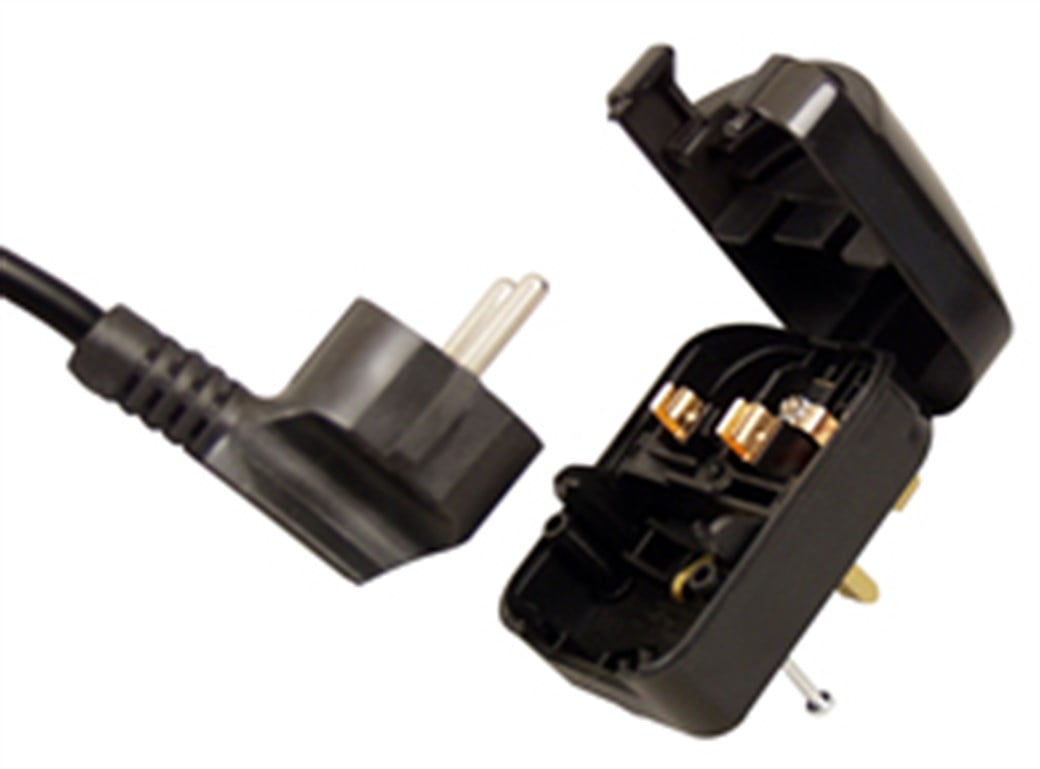 BS-1363-5 SCP-3  13amp SİYAH  Euro-UK adaptör