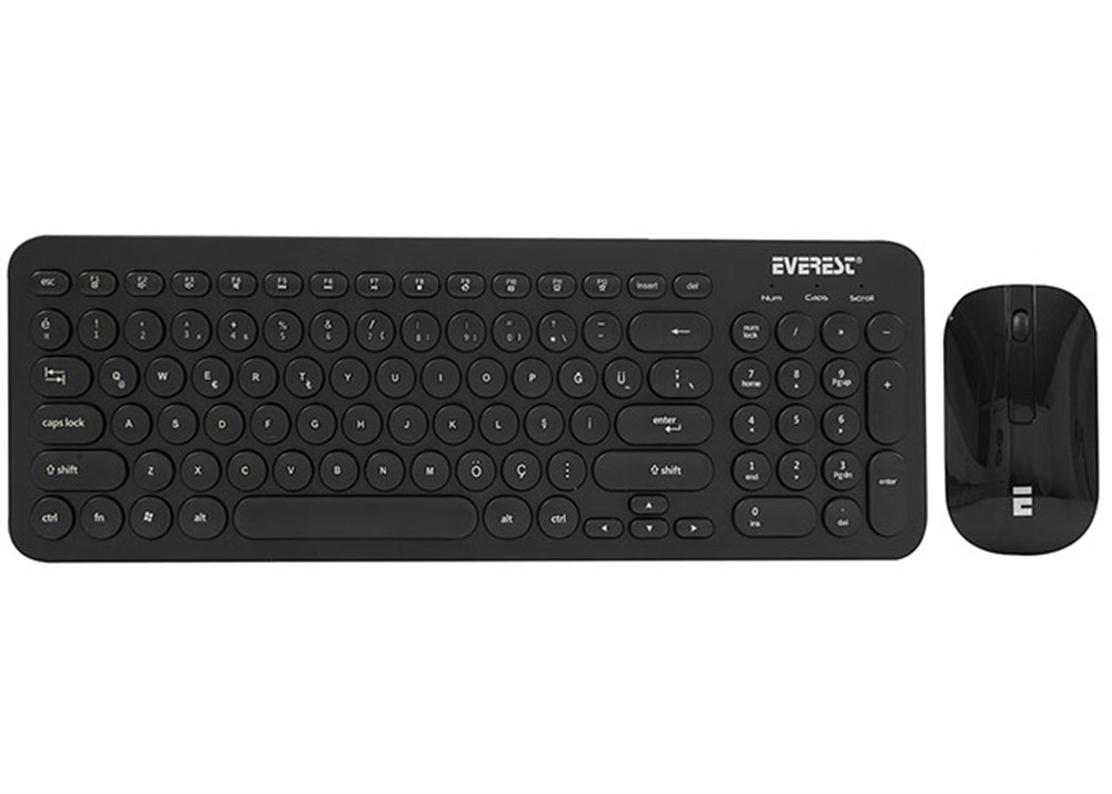 Everest KM-01W Black  3D Mouse Combo Wireless Keyb