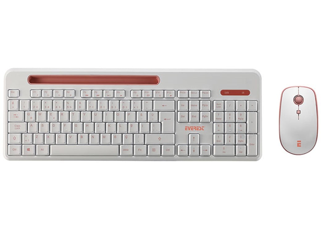 Everest KM-6388 White/ Pink Keyboard Set 