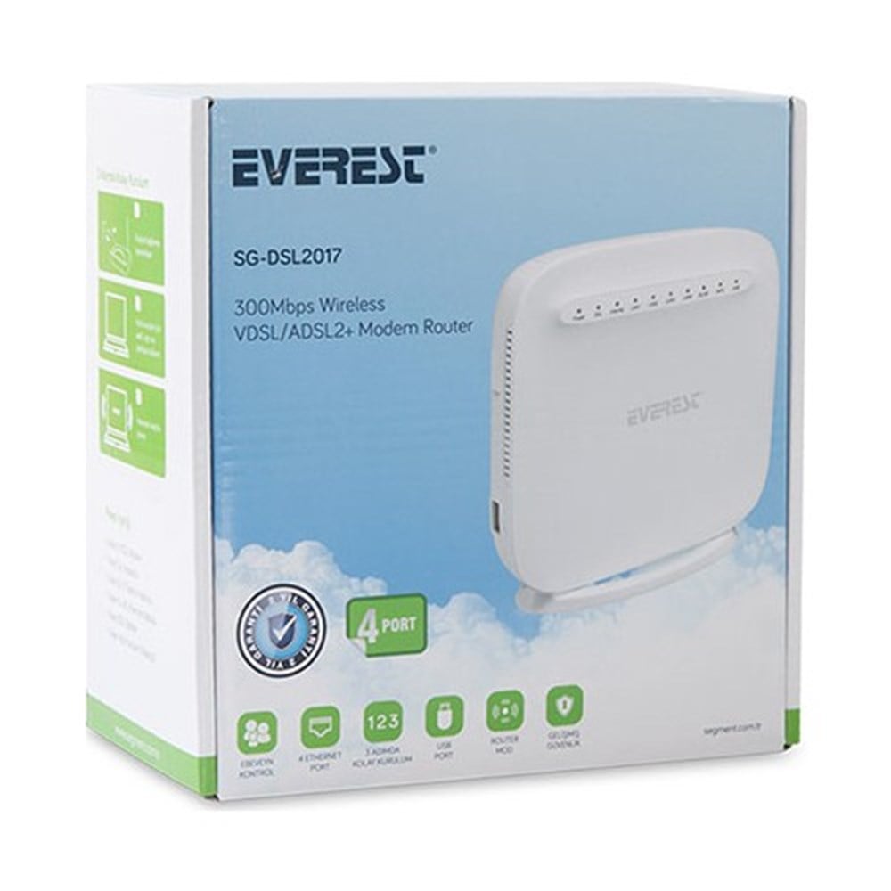 Everest SG-DSL2017 300Mbps Dahili Anten  Router